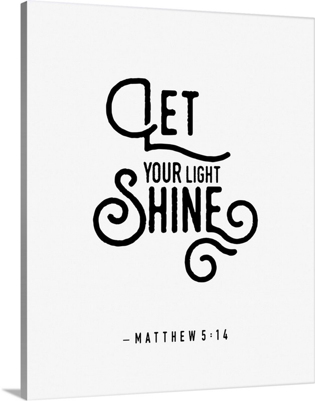 Matthew 514 Scripture Art in Black and White Great Big Canvas