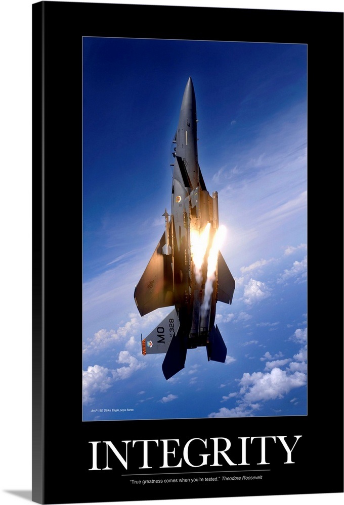 Military Motivational Poster: Integrity Wall Art, Canvas Prints, Framed