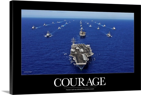 Military Poster: Aircraft carrier USS Ronald Reagan transits the ...