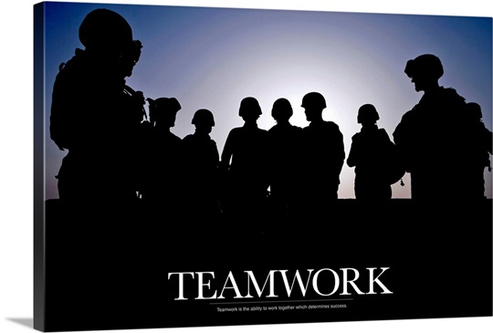 Military Poster: Teamwork is the ability to work together which