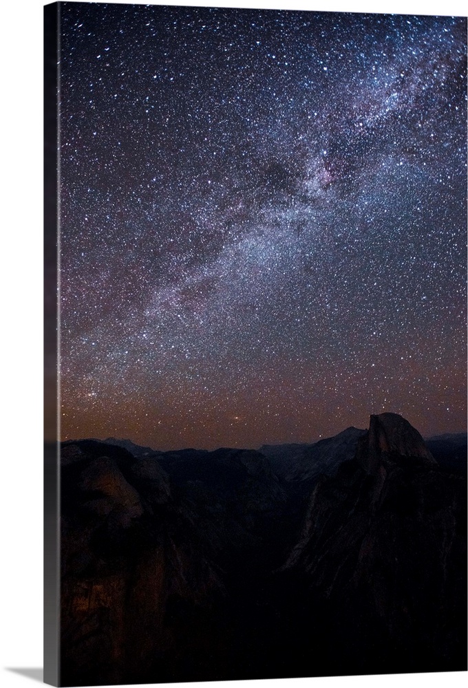 View of the Milky Way in Yosemite National Park, California.