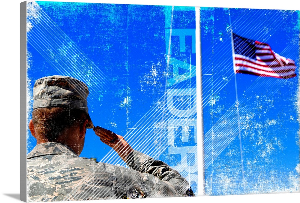 June 30, 2011 - A soldier salutes the American Flag during a retreat ceremony at Vandenberg Air Force Base, California.