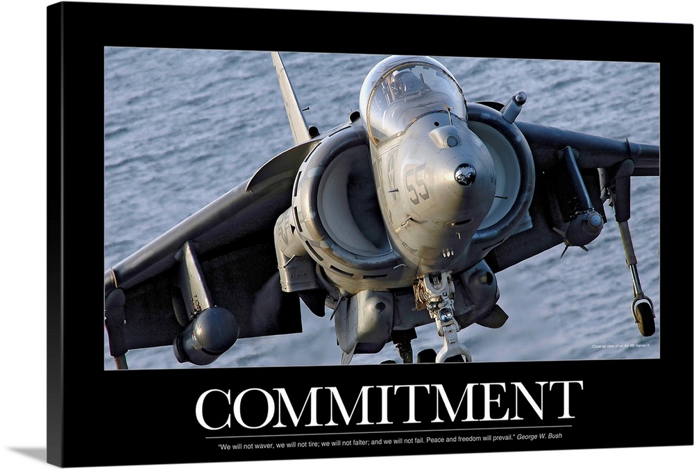 Motivational Poster: Close-up view of an AV-8B Harrier II
