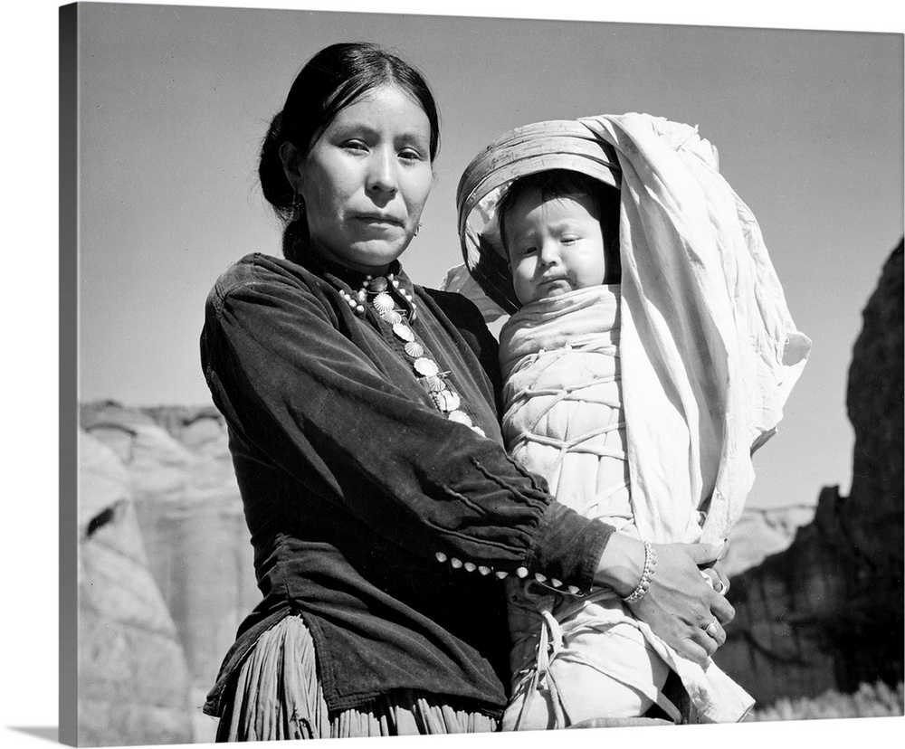 Navajo Woman and Infant, Canyon de Chelle, Arizona.