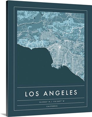 Navy Minimal City Map Of Los Angeles