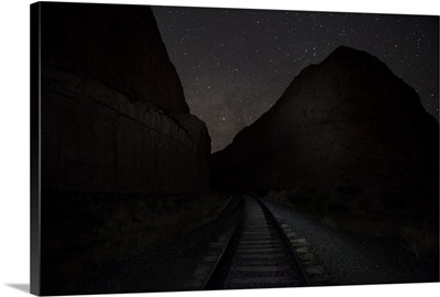 Night Sky over Railroad Tracks, Arches National Park, Utah