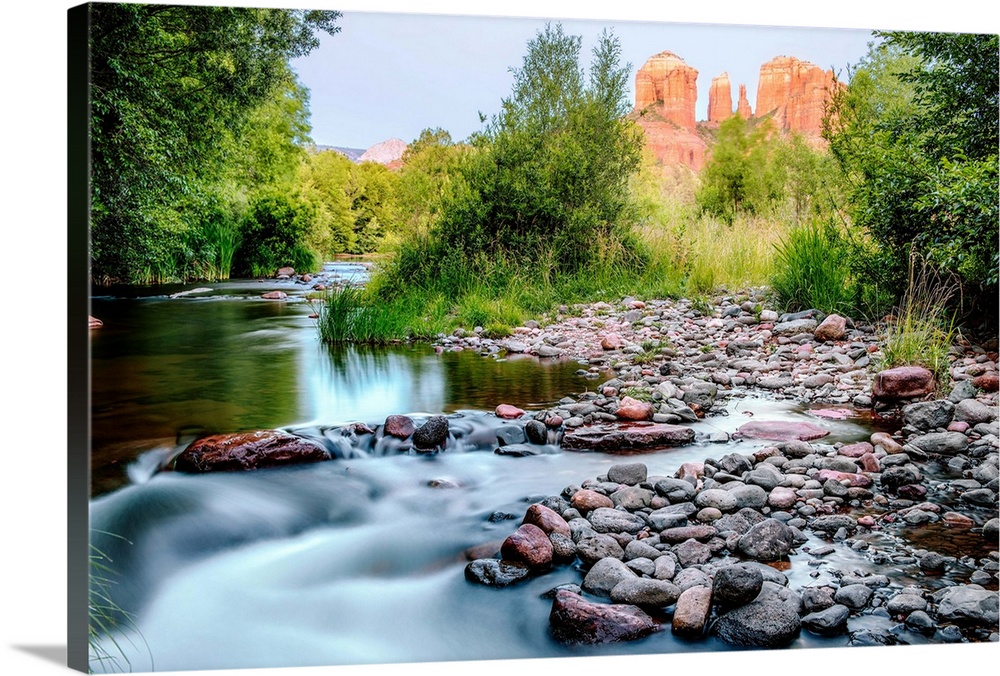 Oak Creek with Cathedral Rock in Sedona, Arizona.