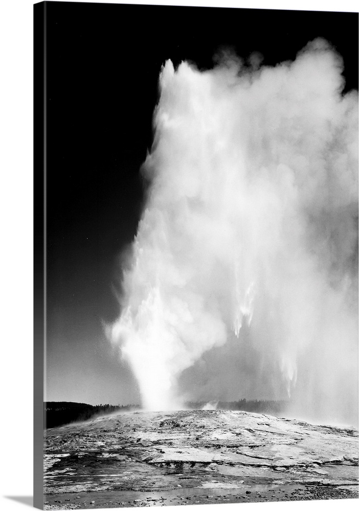 Old Faithful Geyser, Yellowstone National Park, taken at dusk dawn from various angles during eruption.
