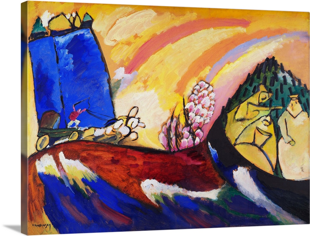 Vasily Kandinsky, along with Franz Marc, Gabriele Munter, and Alexei Jawlensky, were members of the Blue Rider, a loose al...