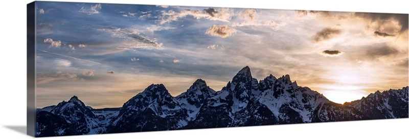 Panoramic Teton Range In The Morning, Grand Teton National Park ...