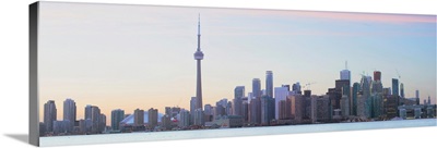 Panoramic Toronto City Skyline with CN Tower