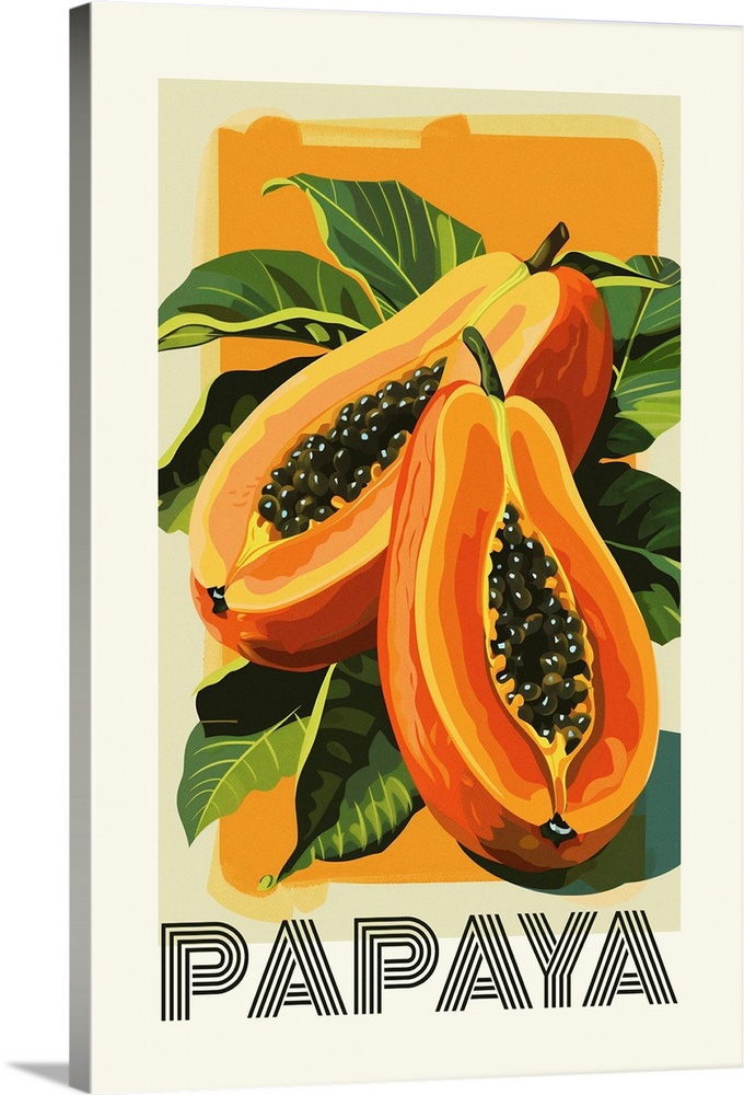 Papaya - Retro Food Advertising Poster