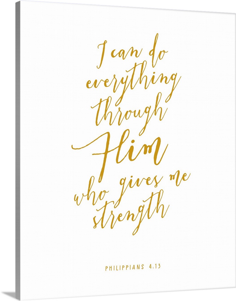 Handlettered Bible verse reading I can do everything through Him who gives me strength.