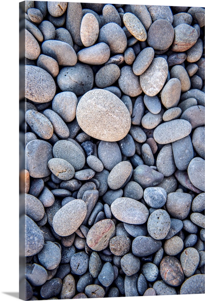 Close up view of a pile pebbles in Olympic National Park, Washington.