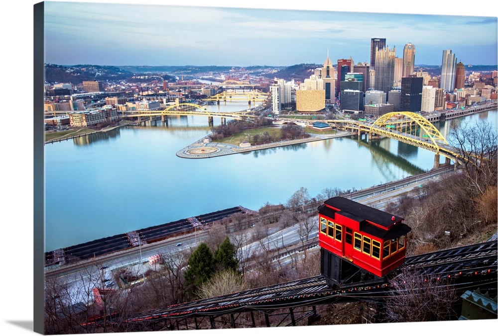 Pittsburgh Skyline With Point State Park Wall Art Canvas Prints  Pittsburgh Skyline With Point State Park Wall Art Canvas Prints