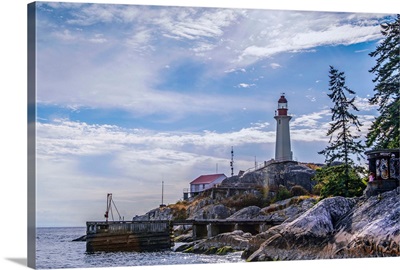 Point Atkinson Lighthouse And Blue Skies, Vancouver, British Columbia, Canada