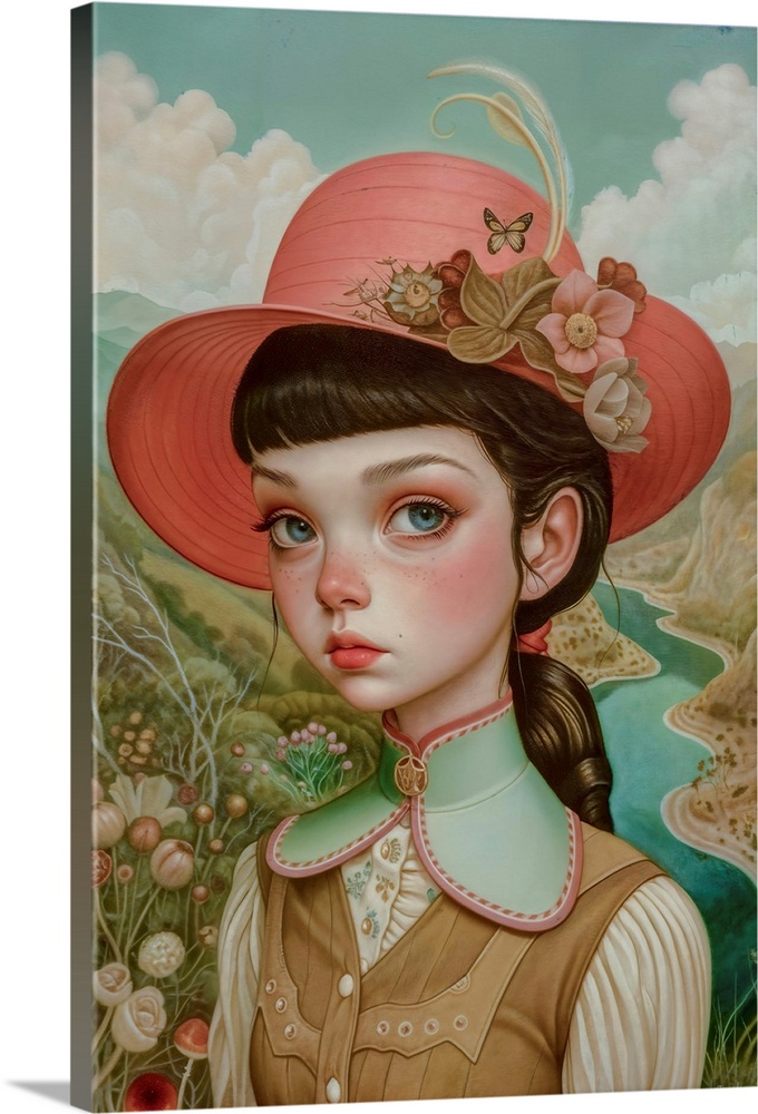 Portrait of Girl with Pink Hat