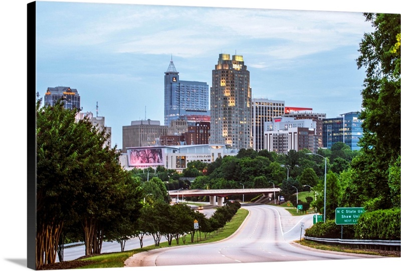 Raleigh Skyline at Dusk, North Carolina | Great Big Canvas