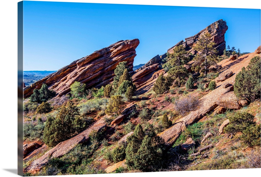 Photo of rising rocks along Red Rocks trail in Colorado.