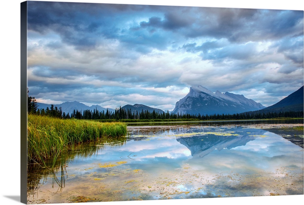 Reflection of Mount Rundle on Vermilion Lakes in Banff National Park, Alberta, Canada.
