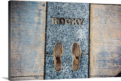Rocky's footprints atop the Rocky steps