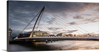 Samuel Beckett Bridge at Sunset, Dublin, Ireland, UK - Panoramic