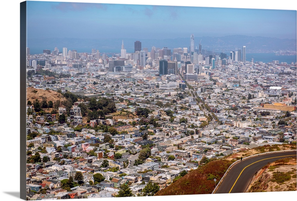View of San Francisco's city skyline from Twin Peaks in San Francisco.