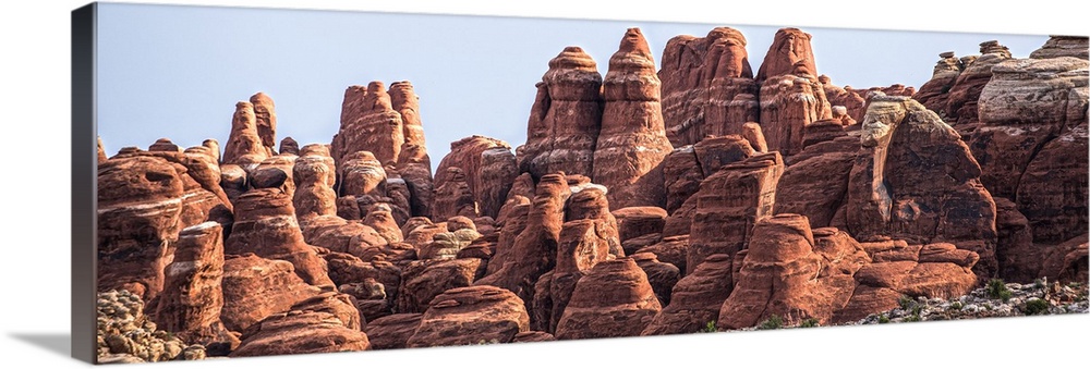 Sandstone formations in the Fiery Furnace, named for their red glow in the sunlight, Arches National Park, Utah