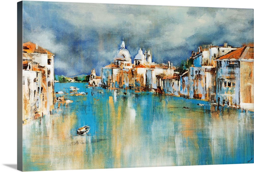 SC380 Colourful City Summer Italy Landscape Canvas Wall Art Large Picture Prints 