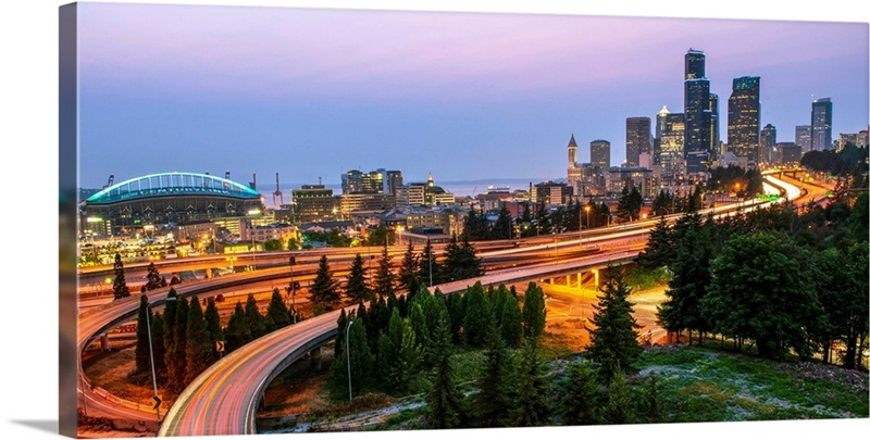 Seattle Skyline at Night Wall Art, Canvas Prints, Framed Prints, Wall