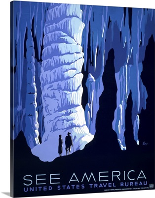 See America, Caverns - WPA Poster