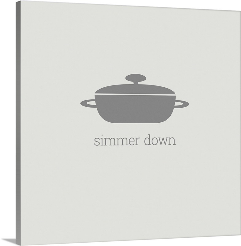 Simmer Down minimalist retro kitchen art Wall Art, Canvas Prints