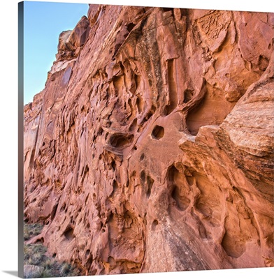 Solution Cavities In The Walls Of Capitol Gorge In Capitol Reef National Park, Utah