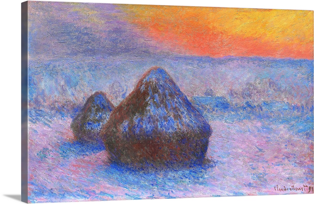 The monumental stacks that Claude Monet depicted in his series, Stacks of Wheat, rose fifteen to twenty feet and stood jus...