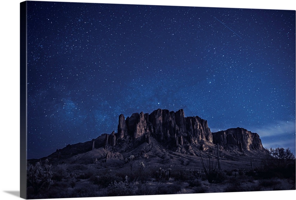 Starry Night At Superstition Mountains, Phoenix, Arizona.