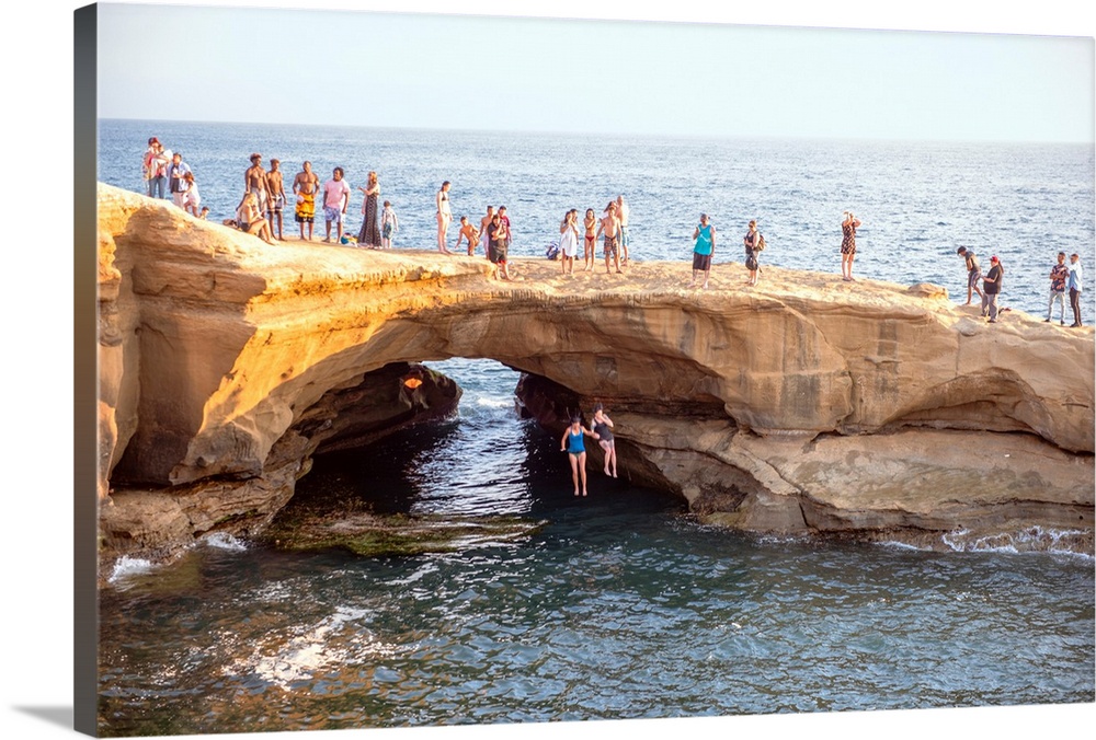 The Sunset Cliffs in San Diego are known for their picturesque landscape and are popular for cliff diving.