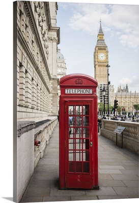 Telephone Booth and Big Ben, Westminster, London, England, UK