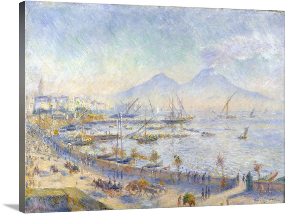 In this work, painted in 1881 during Renoir's sojourn in Italy, the volcano Vesuvius can be seen in the background.
