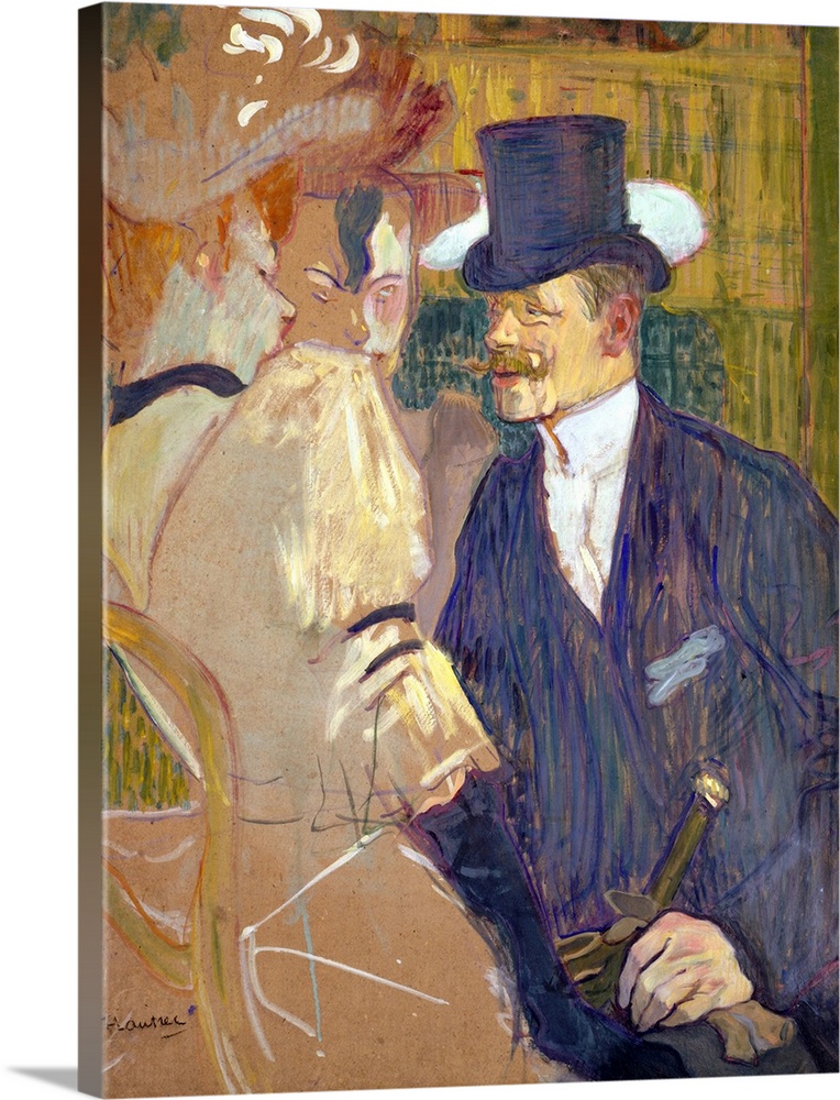 William Tom Warrener, an English painter and friend of Lautrec's, appears as a top-hatted gentleman chatting up two female...