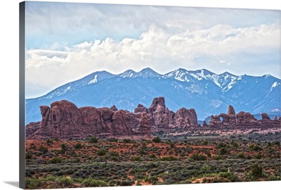 The Fiery Furnace with the La Sal Mountains in the background