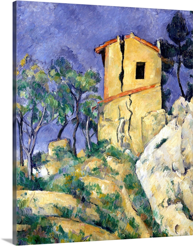 Cezanne often painted abandoned sites near his studio outside Aix, but he depicted this house, with its sinister crevice, ...