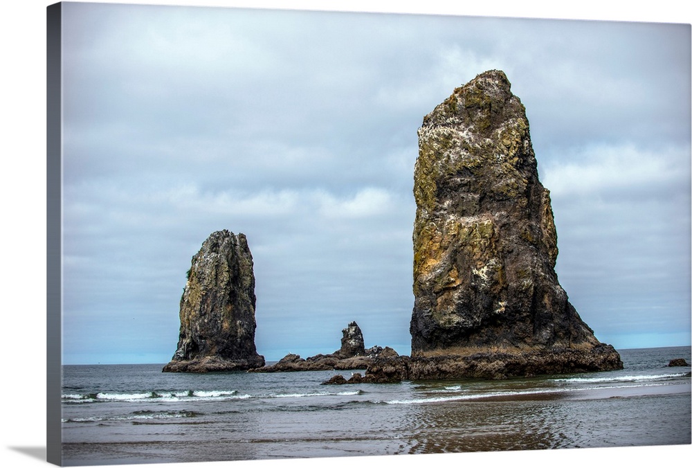 View of sea stacks called, "The Needles" at Cannon Beach in Portland, Oregon.