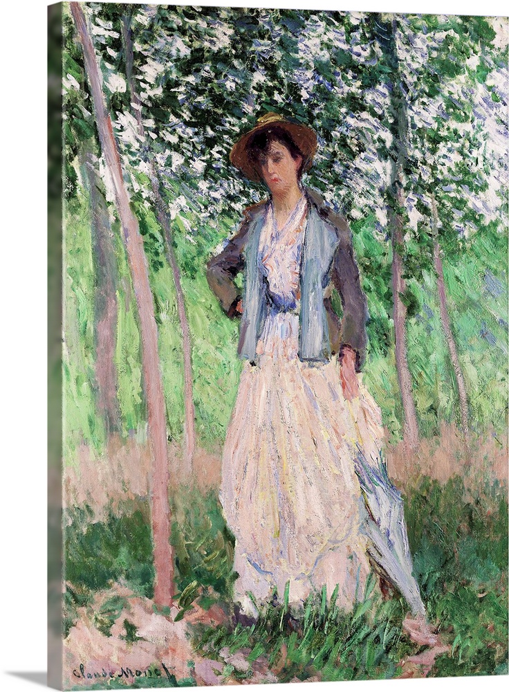 This painting of Suzanne Hoschede in the meadows just south of Le Pressoir, Monet's home at Giverny, was probably made in ...