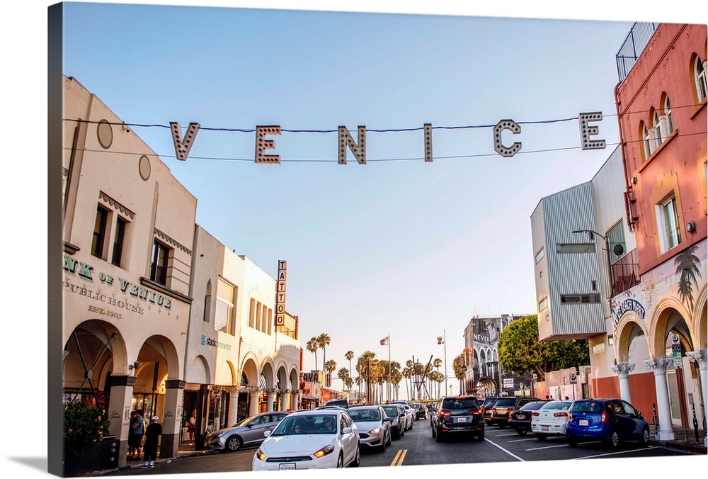 The Venice sign, originally installed in 1905 by its founder, Abbot Kinney. In 2007, the Venice Sign Restoration Project r...