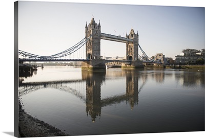 Tower Bridge Reflecting On River Thames, London, England, UK II