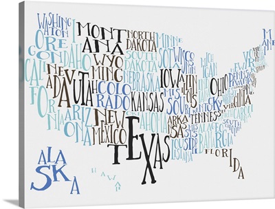 Turquoise Noise US Typography Map