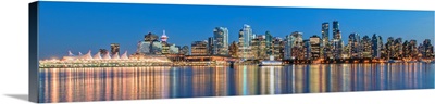 Vancouver, BC, Canada Skyline at Dusk - Panoramic
