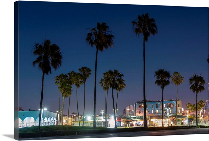 Venice Beach Boardwalk At Night Great Big Canvas