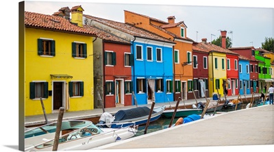 Vibrant Houses on the Venetian Lagoon, Burano, Venice, Italy