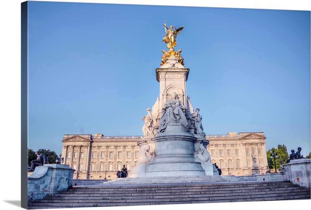 The Victoria Memorial is located near Buckingham Palace and is a monument to Queen Victoria.
